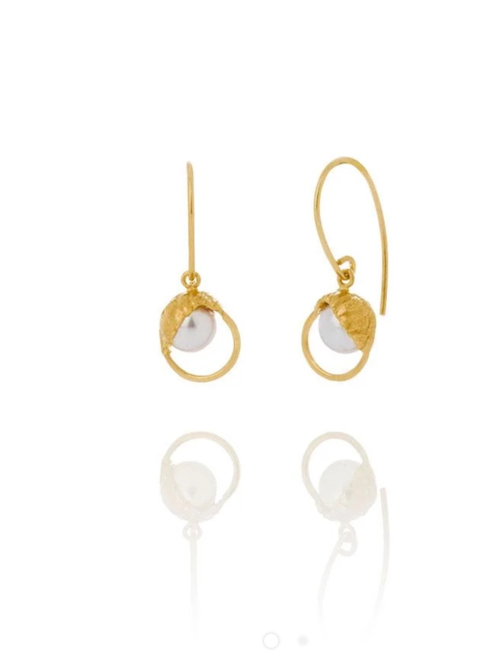 Gold-Plated Sterling Silver Earrings with White Pearls